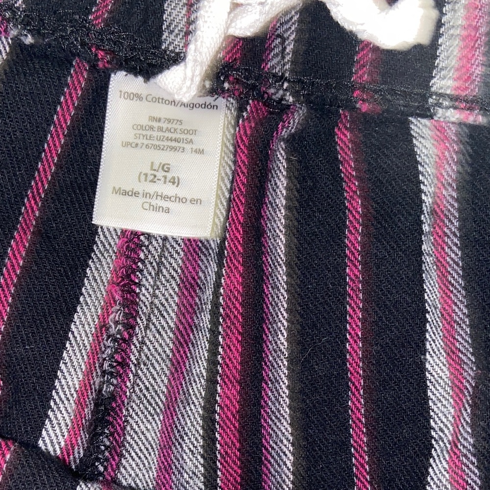 Womens Navy and Pink Stripe Pajama Set - Picture 4 of 5